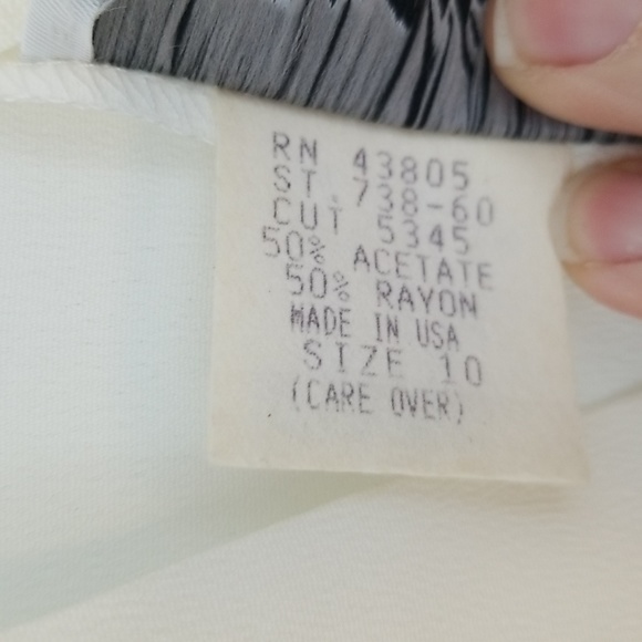 JOAN WALTERS 1990s Sheer Top Jumpsuit 10 Ivory Black - Picture 6 of 9